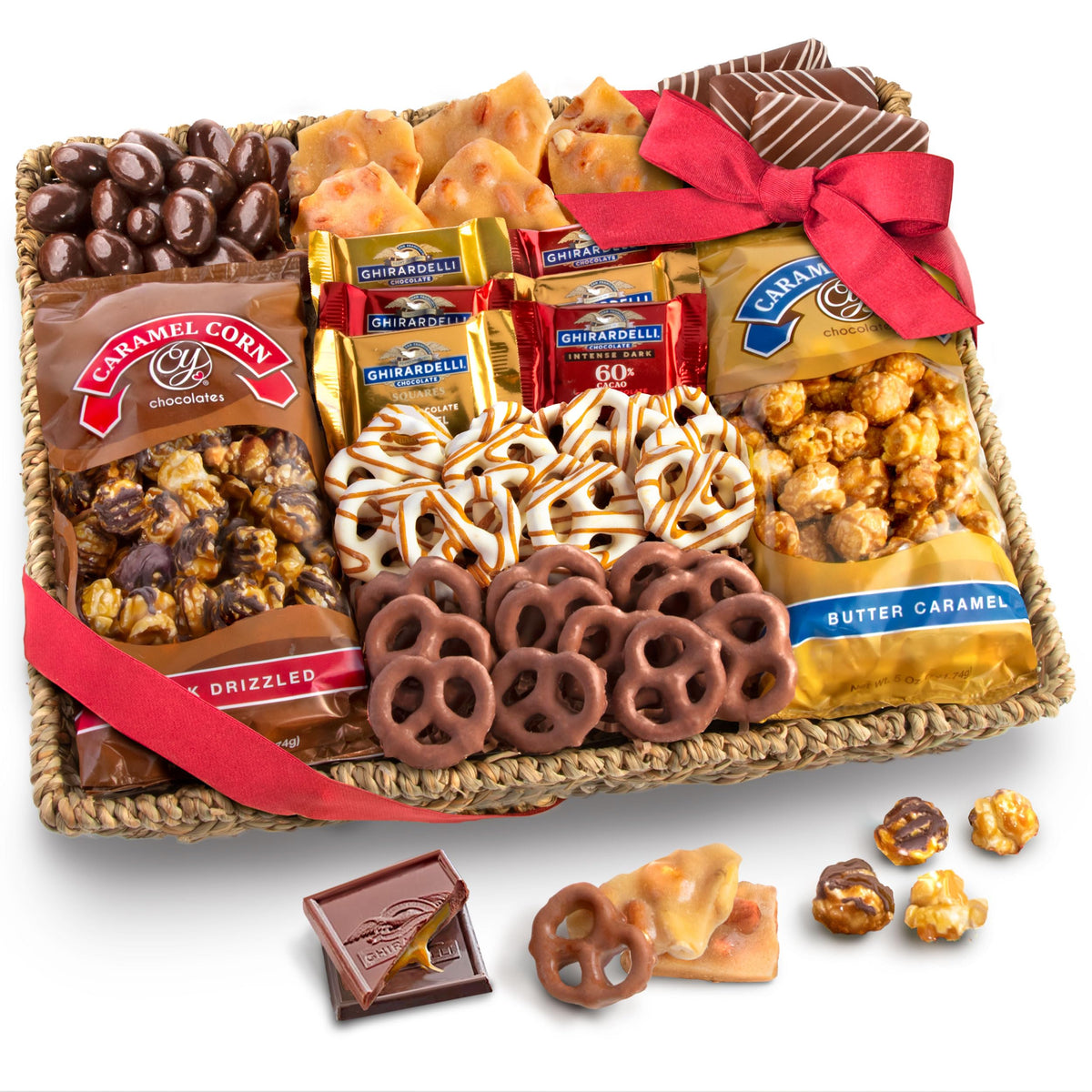 A Gift Inside Chocolate, Caramel & Crunch Grand Gift Basket | Gourmet Snack Hamper