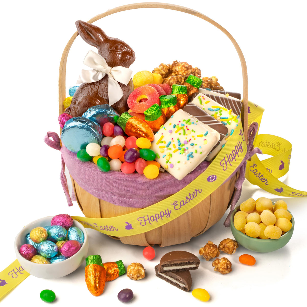 Easter Basket with Chocolate Bunny – Gourmet Gift by A Gift Inside