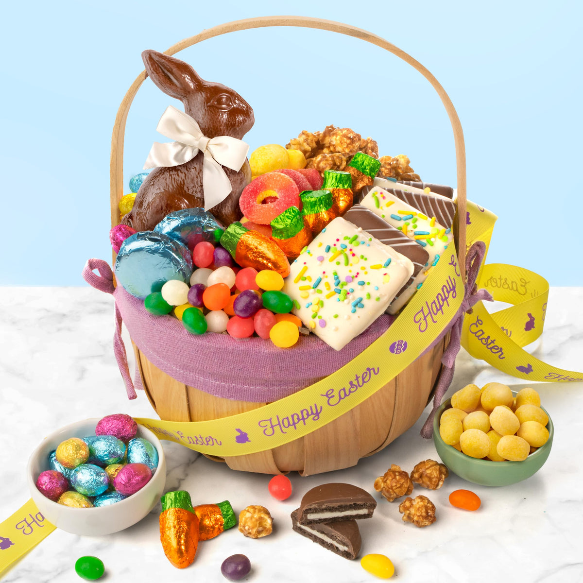 Easter Basket with Chocolate Bunny – Gourmet Gift by A Gift Inside
