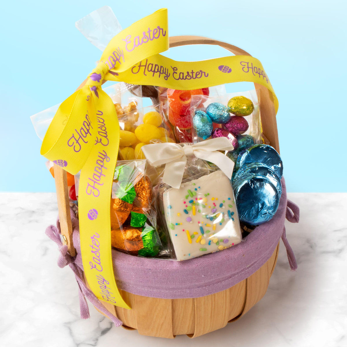 Easter Basket with Chocolate Bunny – Gourmet Gift by A Gift Inside