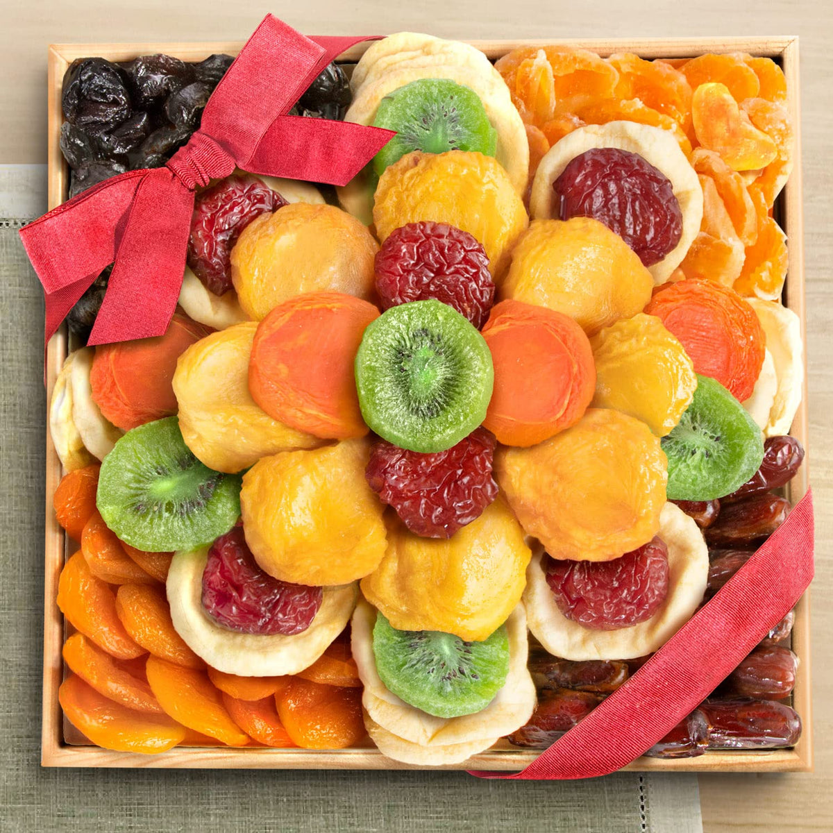 A Gift Inside Sweet Bloom Dried Fruit Deluxe Tray – Kosher Gift Basket