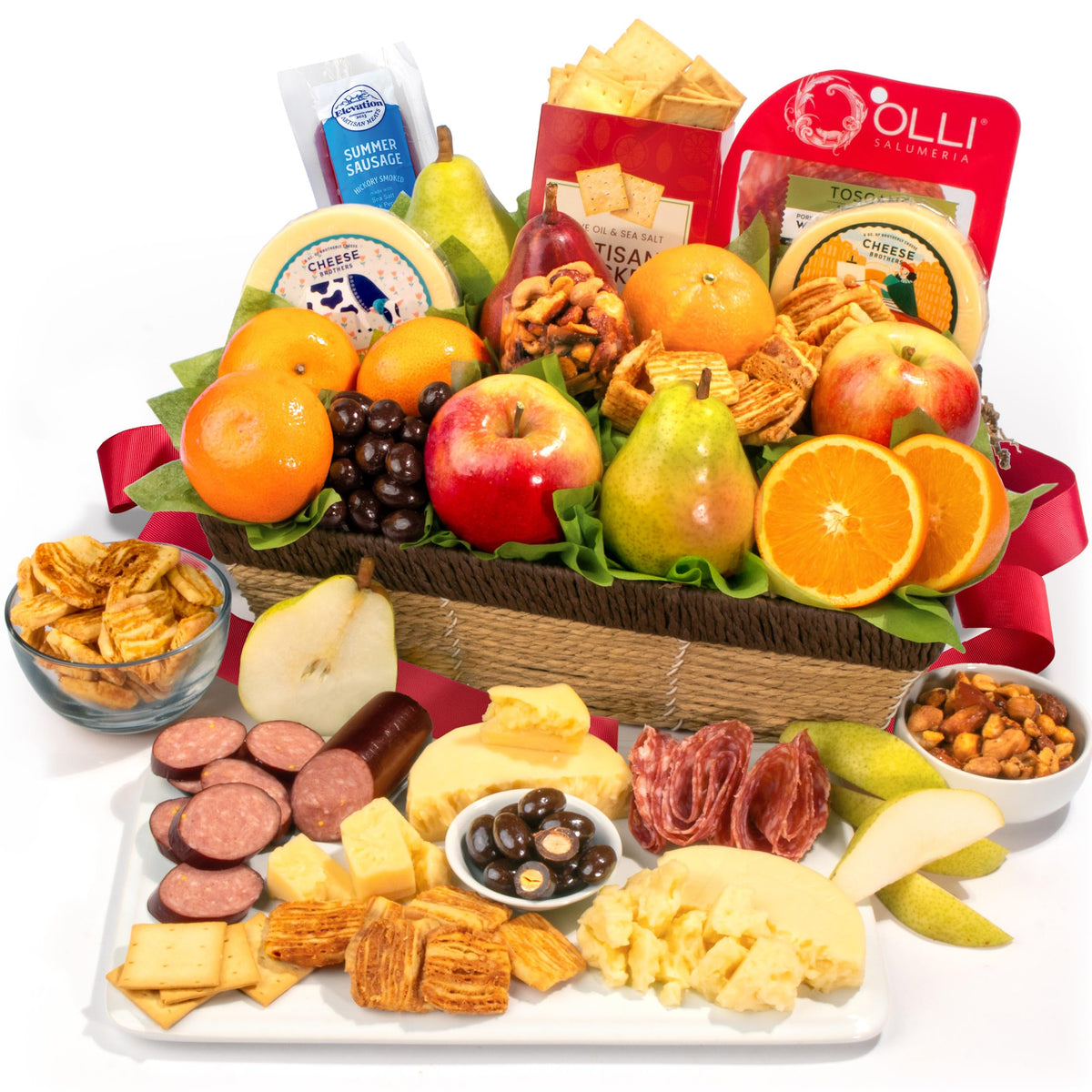 A Gift Inside Sweet & Savory Farmstead Fruit Basket – Fresh Fruits & Gourmet Pairings