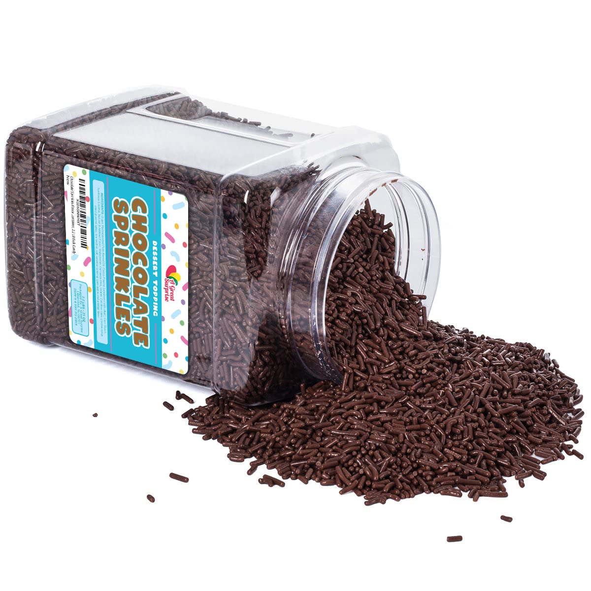 A Great Surprise Chocolate Sprinkles - 2.2 lb Jimmies for Ice Cream & Baking