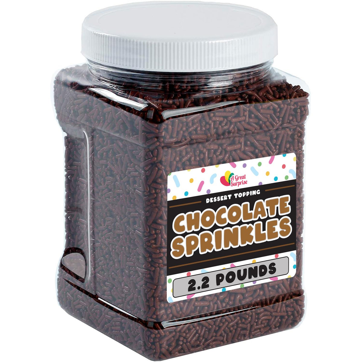 A Great Surprise Chocolate Sprinkles - 2.2 lb Jimmies for Ice Cream & Baking