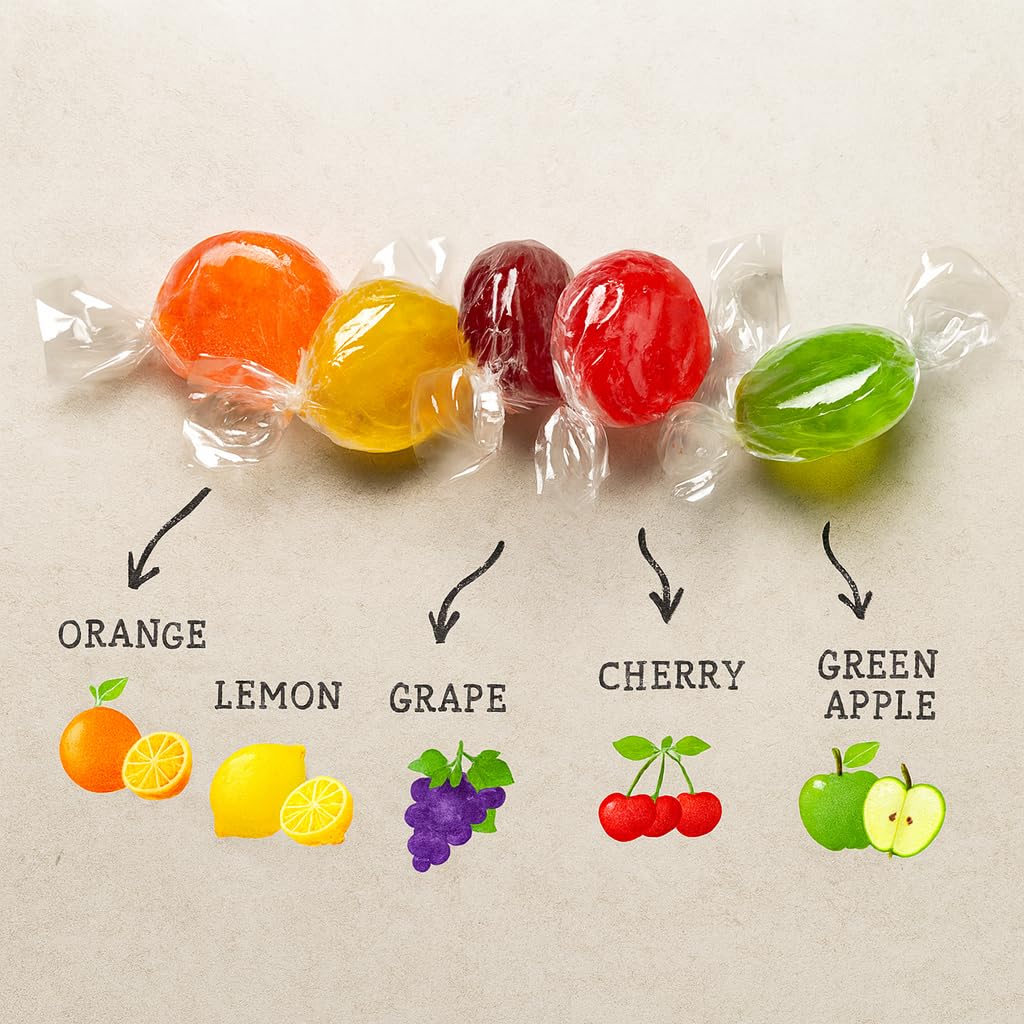 A Great Surprise Assorted Fruit Discs - 4 Pound Bulk Bag | Fruit Flavored Candies, Individually Wrapped