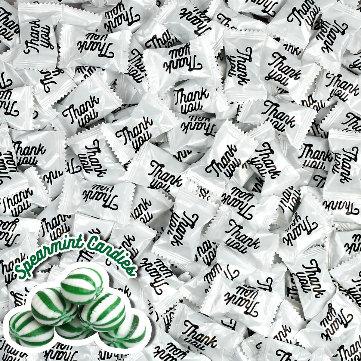 Thank You Hard Candy Mints – 5 lb Bag, Individually Wrapped Spearmint | Hospitality, Office & Event Sweets | A Great Surprise