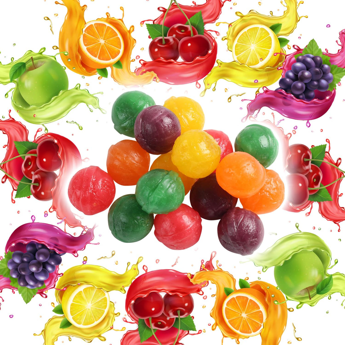 A Great Surprise Hard Candy Fruit Balls – 4 lb Bulk, Assorted Fruity Flavors