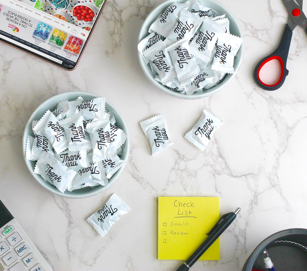 Thank You Hard Candy Mints – 5 lb Bag, Individually Wrapped Spearmint | Hospitality, Office & Event Sweets | A Great Surprise