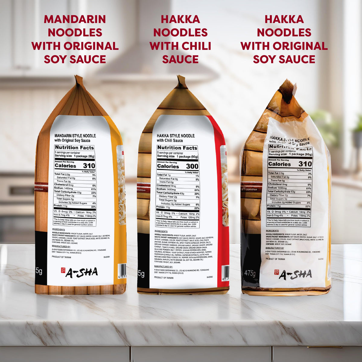 A-Sha Healthy Asian Instant Noodles with Sauce Pack – Best Sellers Variety Bundle | Vegan, Air-Dried, 19 Servings