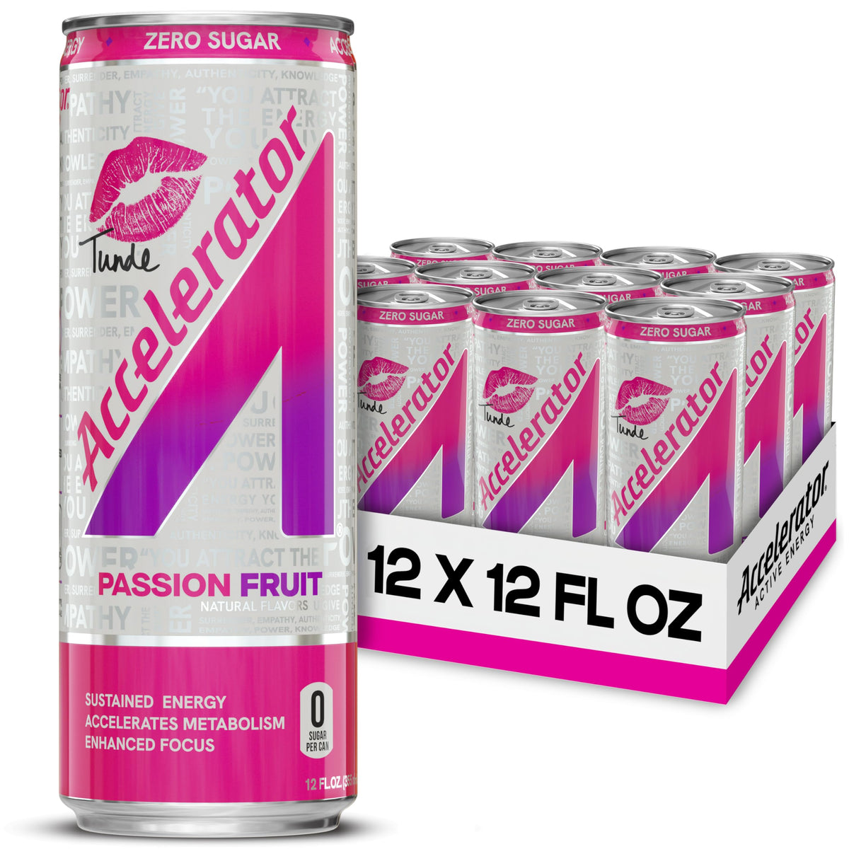 Accelerator Energy Drink – Passion Fruit, 12-Can Pack | 200mg Natural Caffeine