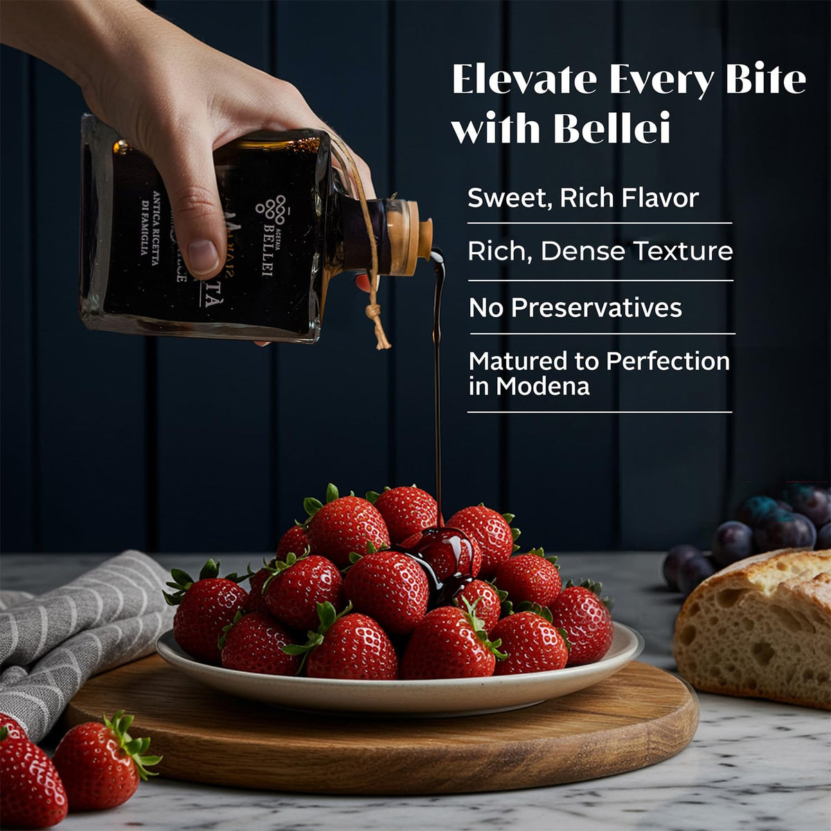 Acetaia Bellei Rich & Thick Balsamic Condiment 250ml – Barrique-Aged, Modena, Light Acidity
