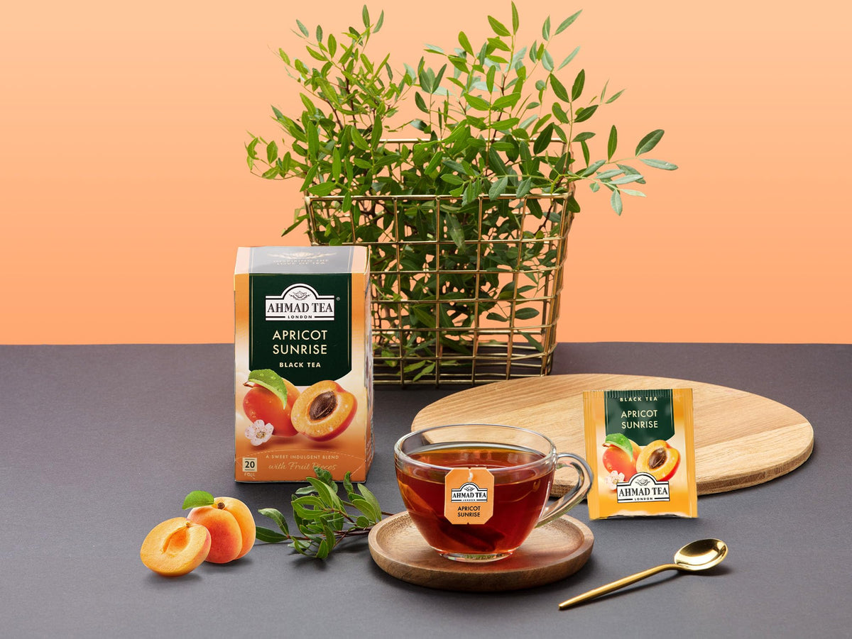 Ahmad Tea Apricot Sunrise Black Tea – 6 Pack (120 Bags) | Apricot Flavor & Brisk Black Tea