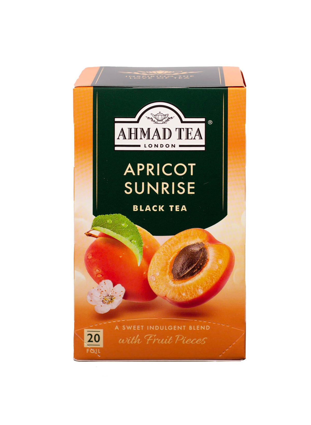 Ahmad Tea Apricot Sunrise Black Tea – 6 Pack (120 Bags) | Apricot Flavor & Brisk Black Tea