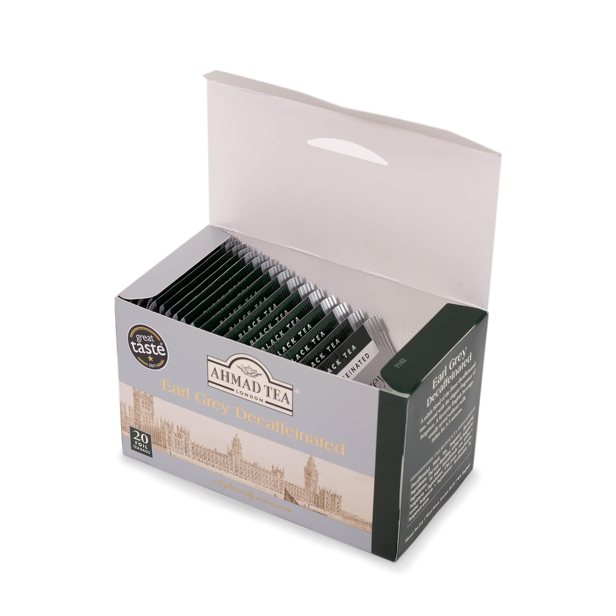 Ahmad Tea Decaf Earl Grey Tea — 6 x 20-Count Boxes, Caffeine-Free