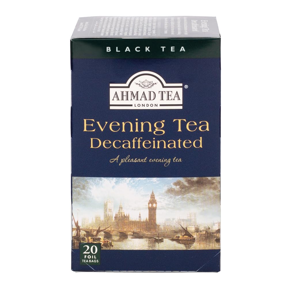 Ahmad Tea Decaffeinated Evening Tea – 120 Bags (Pack of 6) with Bergamot