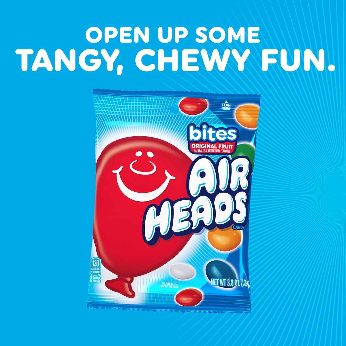 Airheads Candy Bites – 18-Pack, Individually Wrapped Chewy Candy, Assorted Fruit Flavors