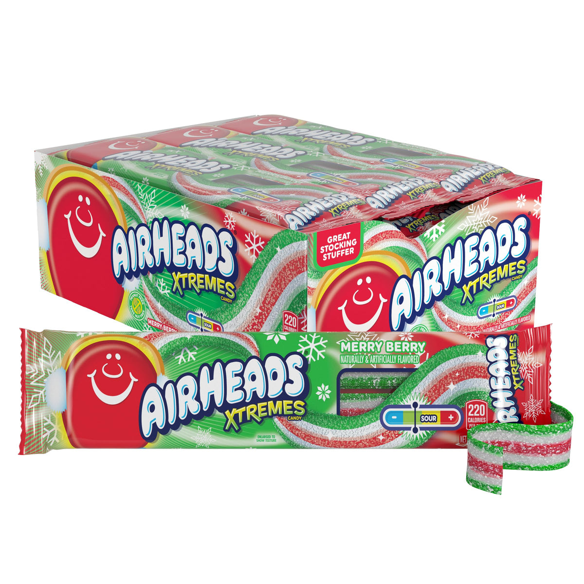 Airheads Xtremes Merry Berry Belts - 2oz Candy Belts (18-Pack)