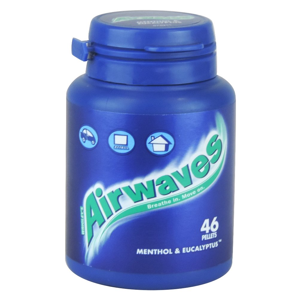 AirWaves Wrigley’s Menthol Eucalyptus Gum – 46 Pieces, 64g, Case of 6