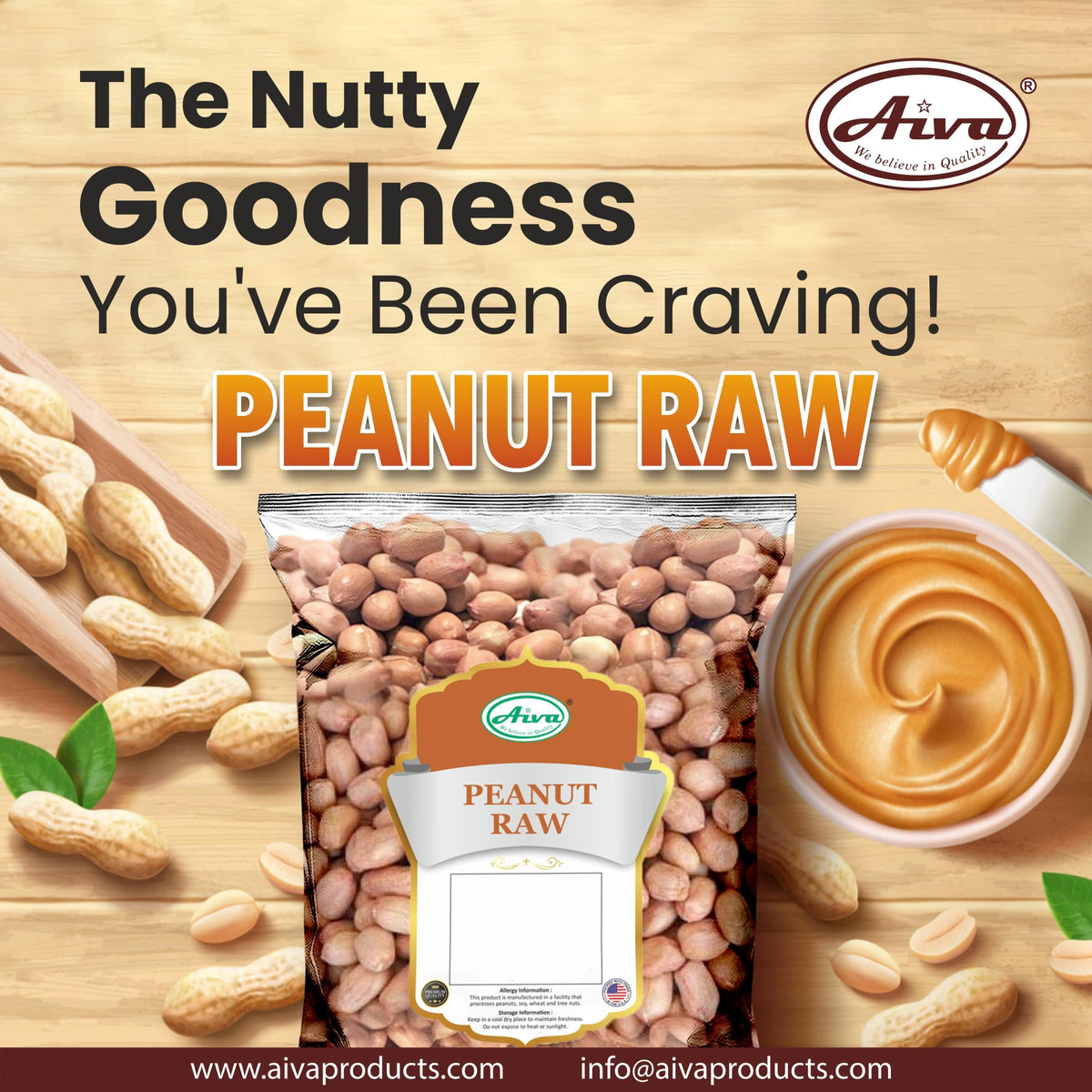 Aiva Raw Spanish Peanuts (10 lb Bulk) – Whole Unsalted Nuts for Snacking, Cooking & Baking | Product of USA