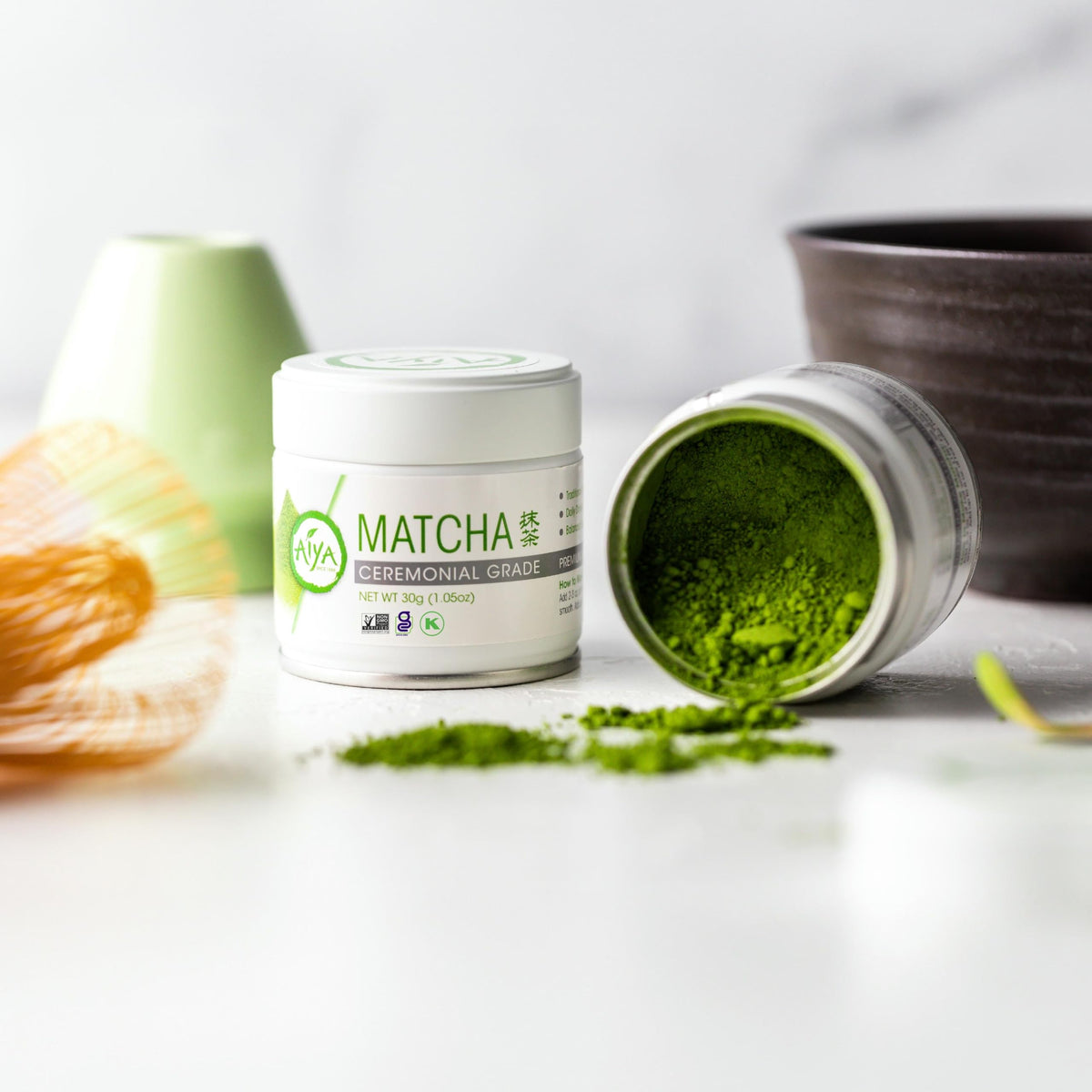 AIYA SINCE 1888 Ceremonial Grade Matcha Powder - First Harvest, 30g Tin | Vegan-Friendly, Sugar-Free, Gluten-Free