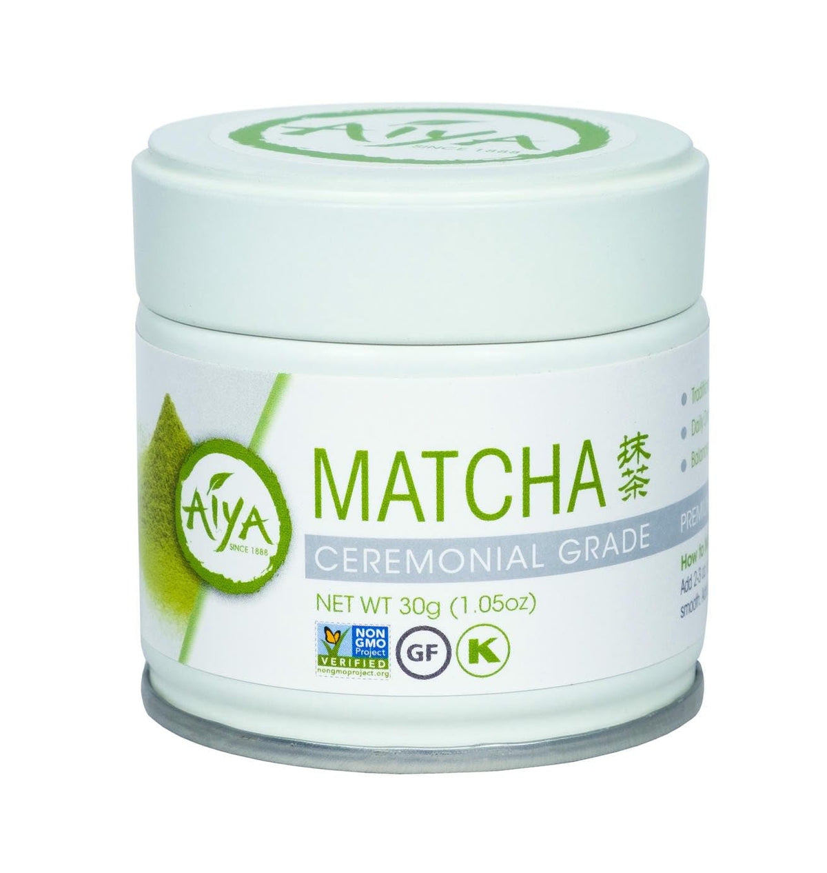 AIYA SINCE 1888 Ceremonial Grade Matcha Powder - First Harvest, 30g Tin | Vegan-Friendly, Sugar-Free, Gluten-Free