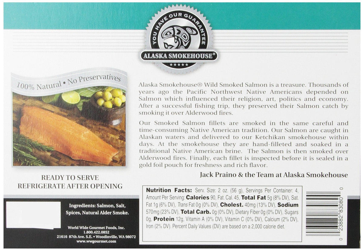 Alaska Smokehouse Jumbo Smoked Salmon (8 oz) – 3-Count Gift Pack