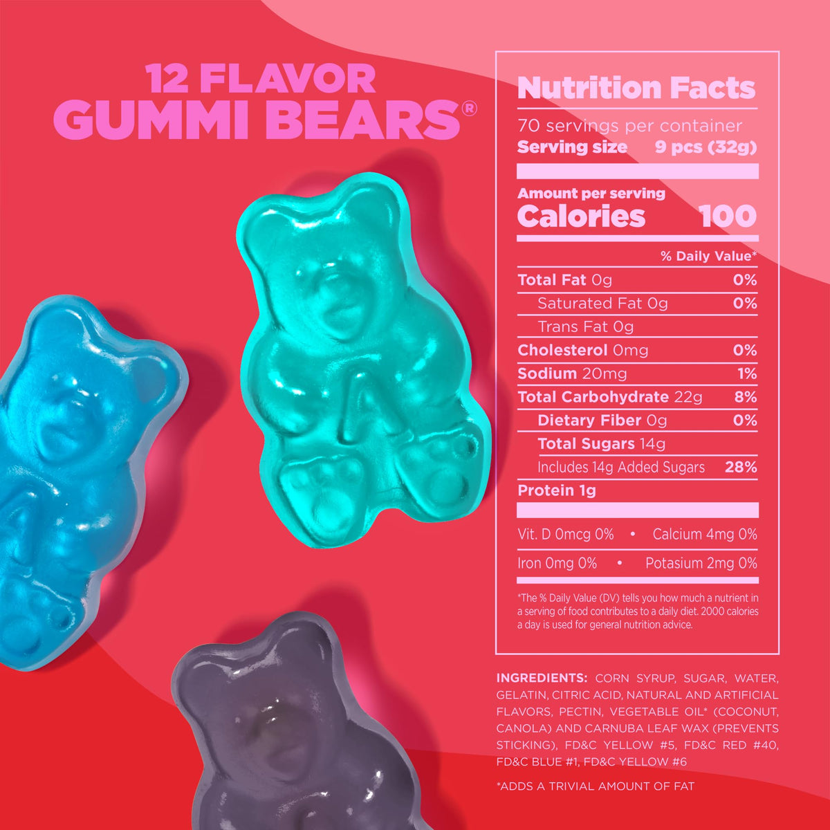 Albanese Candy — 12 Flavor Gummi Bears, 5 lb Bag — World's Best Flavors