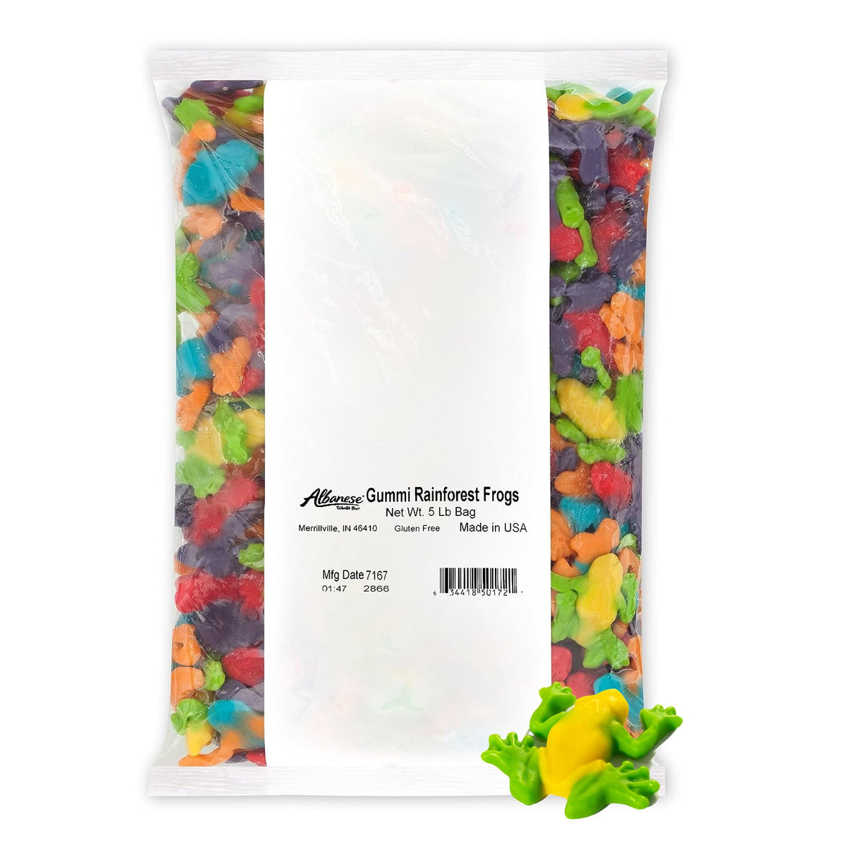 Albanese Gummi Rainforest Frogs - 5 lb Bulk Bag | Fresh Fruity Gummies
