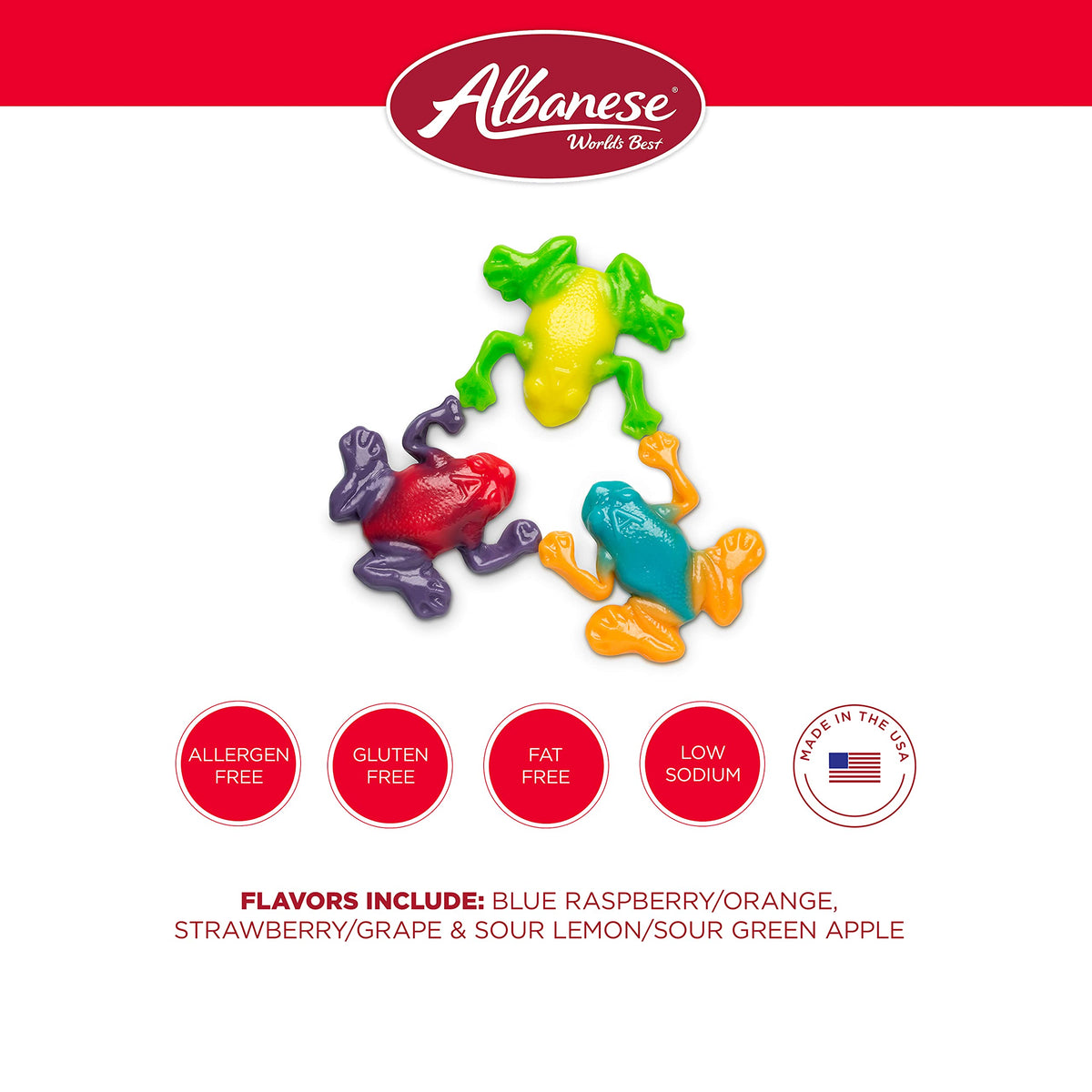 Albanese Gummi Rainforest Frogs - 5 lb Bulk Bag | Fresh Fruity Gummies