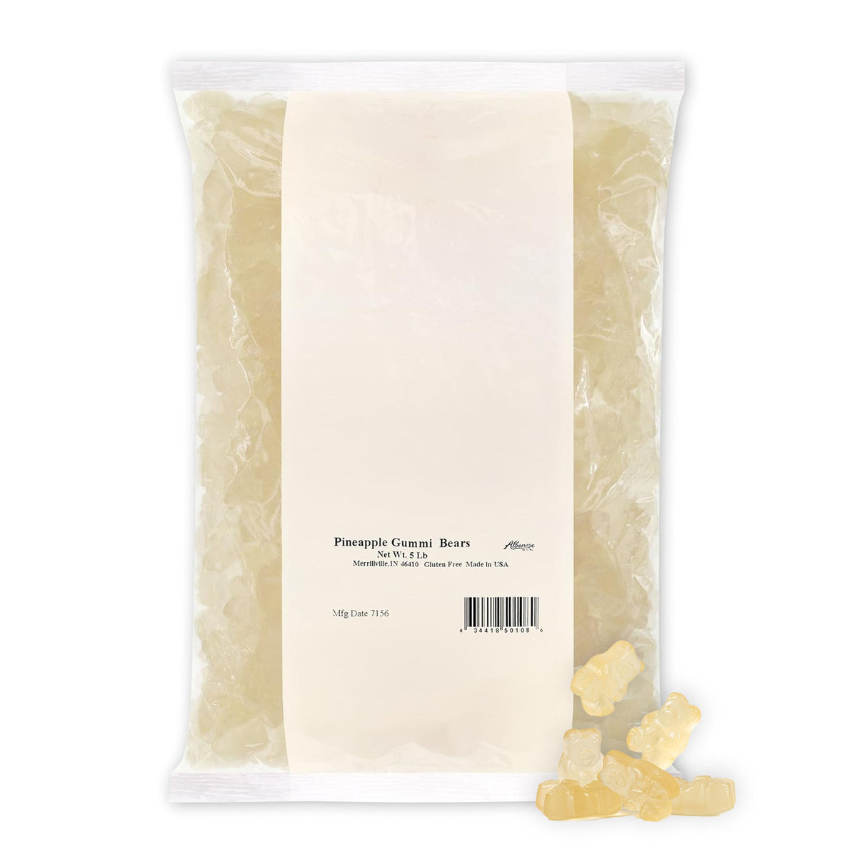 Albanese Pineapple Gummi Bears – 5lb Bag | Bold Flavor & Soft Chew