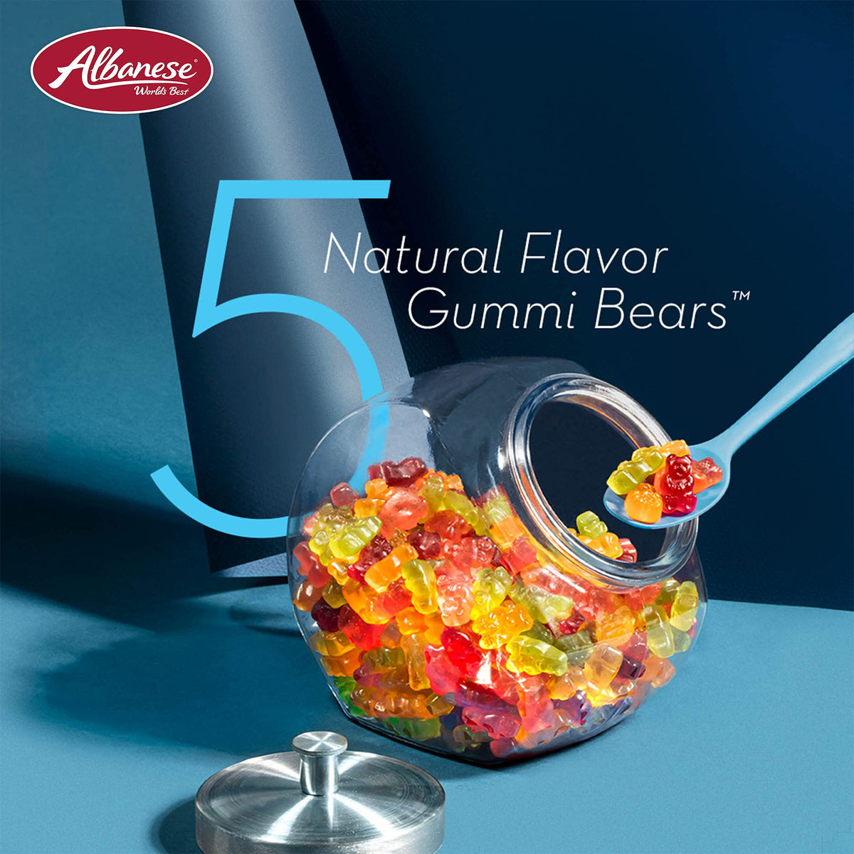 Albanese World's Best 5 Natural Flavor Gummi Bears – 5 lb Bag | Gluten Free & Dairy Free