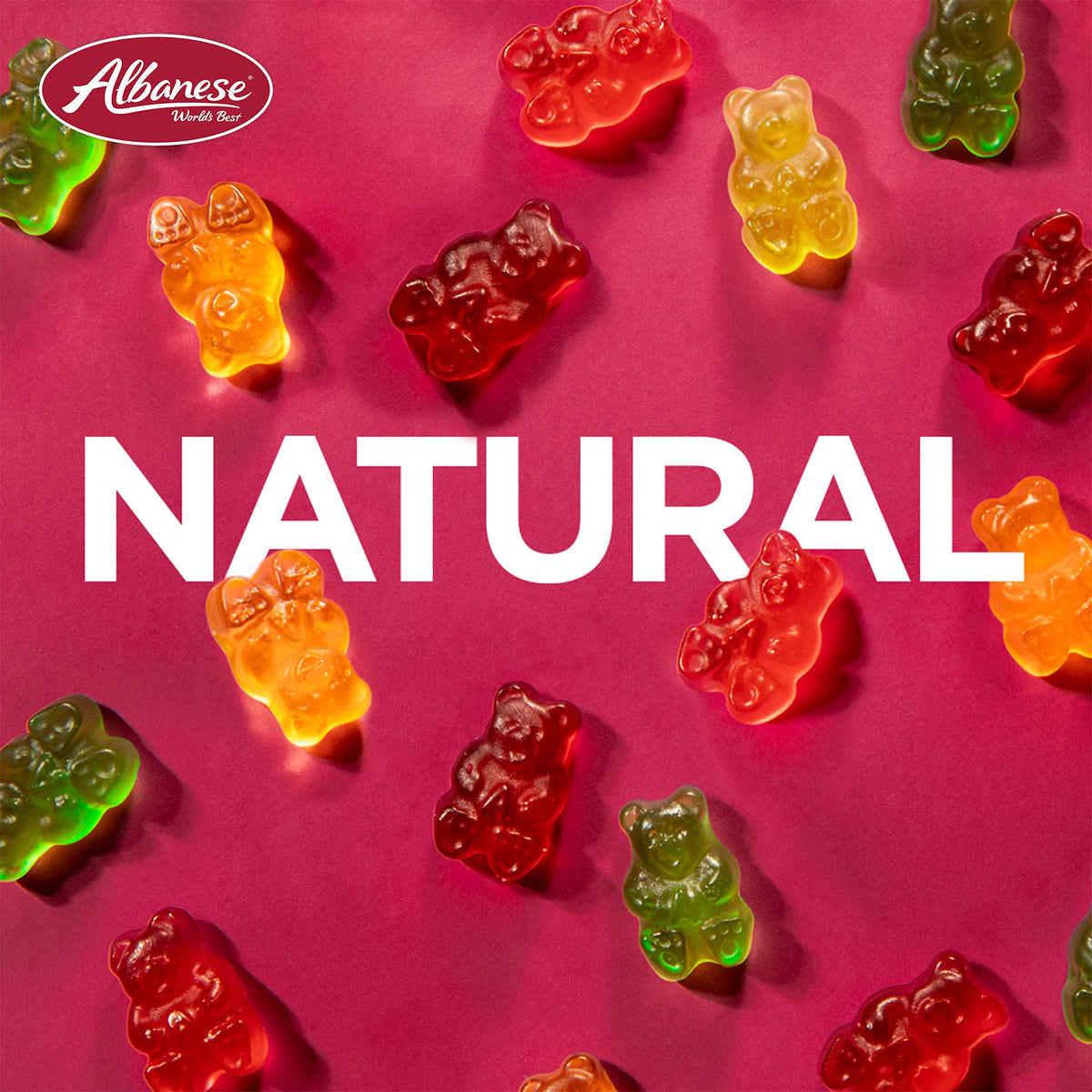 Albanese World's Best 5 Natural Flavor Gummi Bears – 5 lb Bag | Gluten Free & Dairy Free