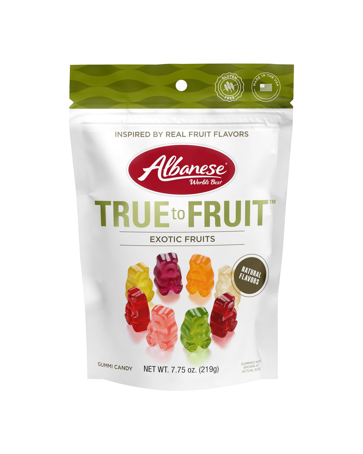 Albanese World's Best True to Fruit Exotic Gummies – 7.75oz Bag, Pack of 6, Individually Wrapped