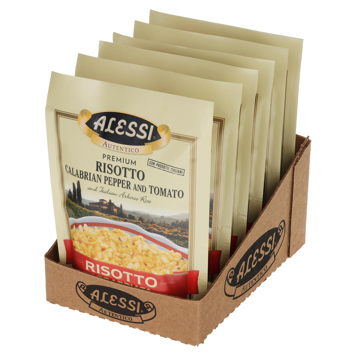 Alessi Autentico Premium Arrabbiata Risotto — Italian Arborio Rice, 6.5 oz (Pack of 6)