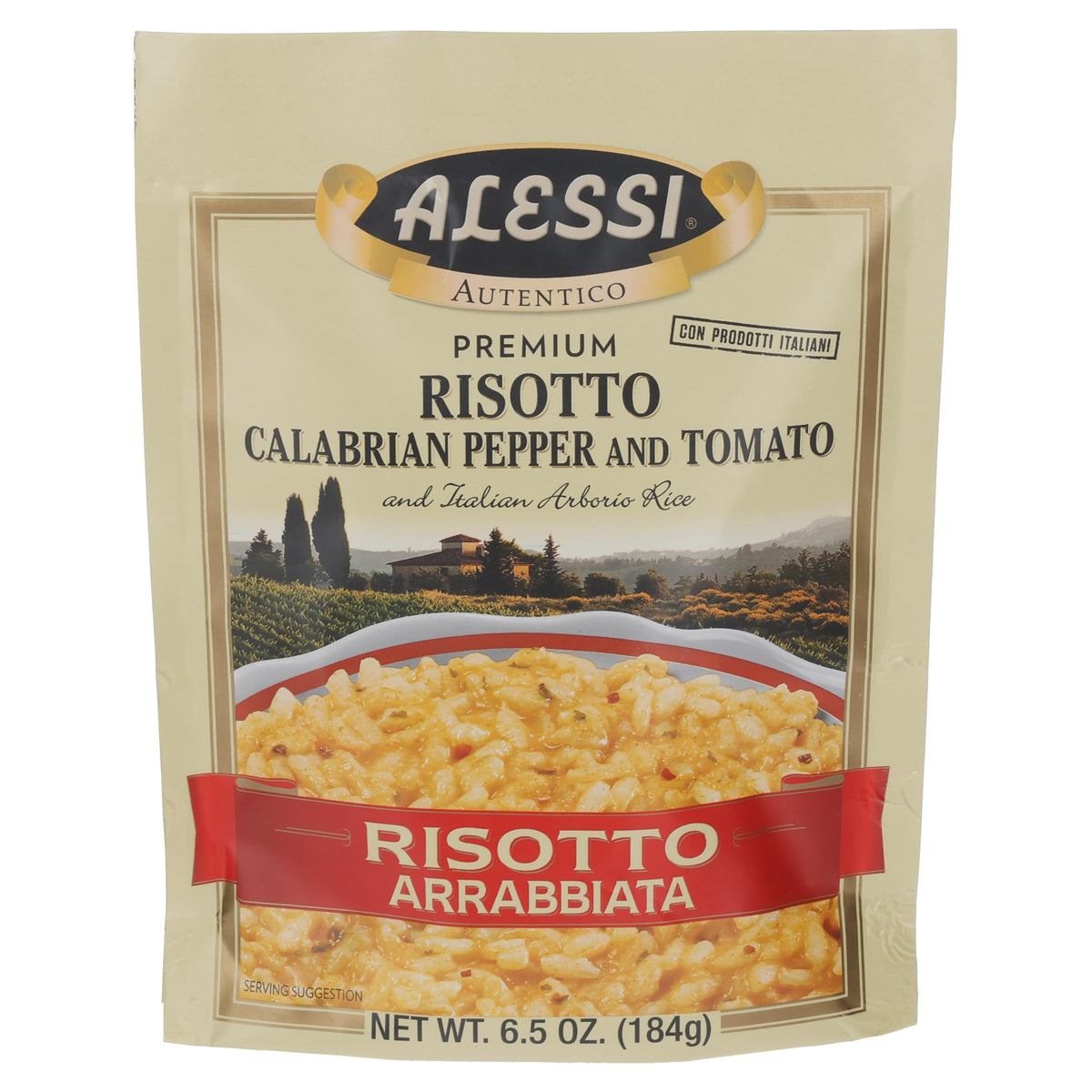 Alessi Autentico Premium Arrabbiata Risotto — Italian Arborio Rice, 6.5 oz (Pack of 6)