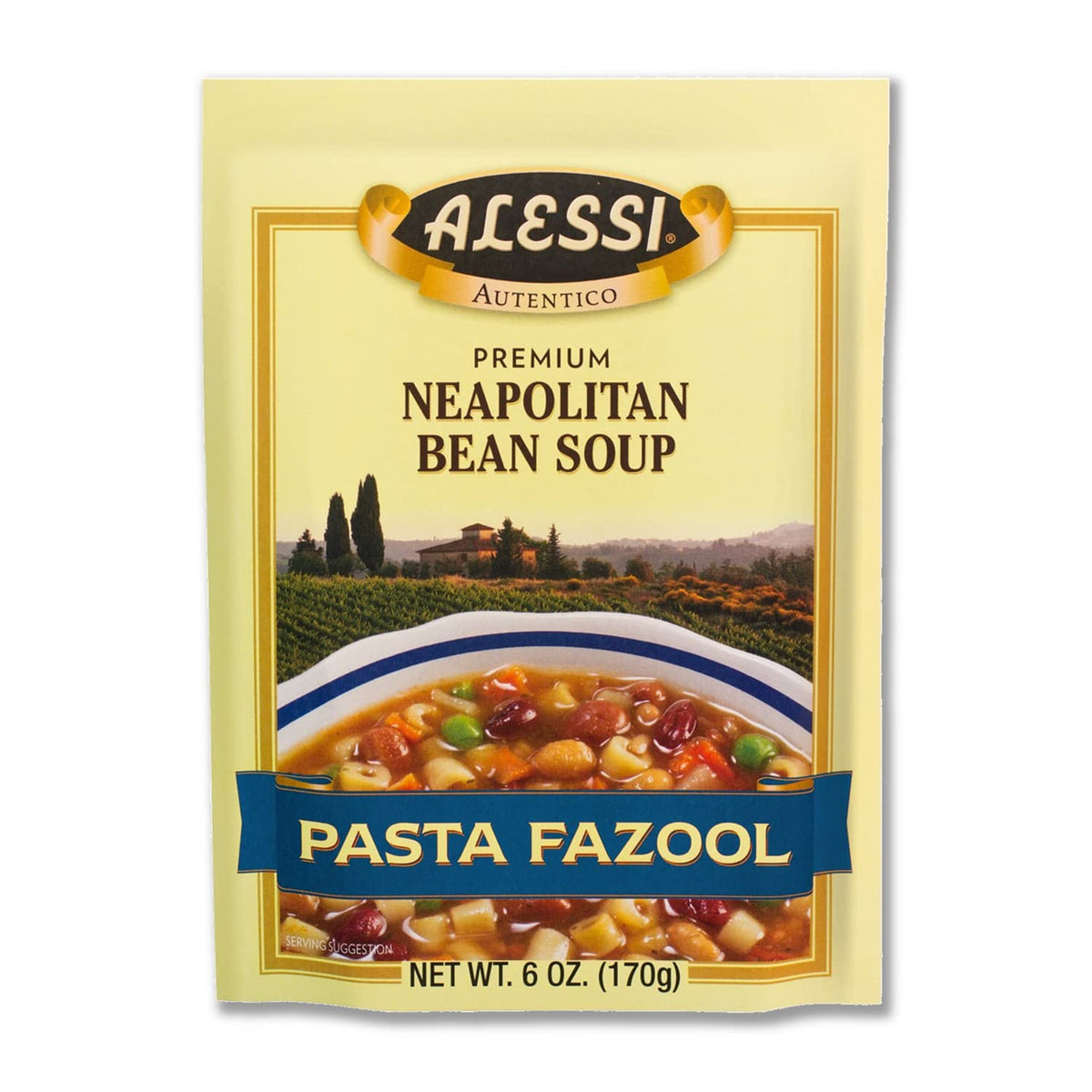 Alessi Autentico Premium Soups – Neapolitan Bean, 6oz Pack of 6