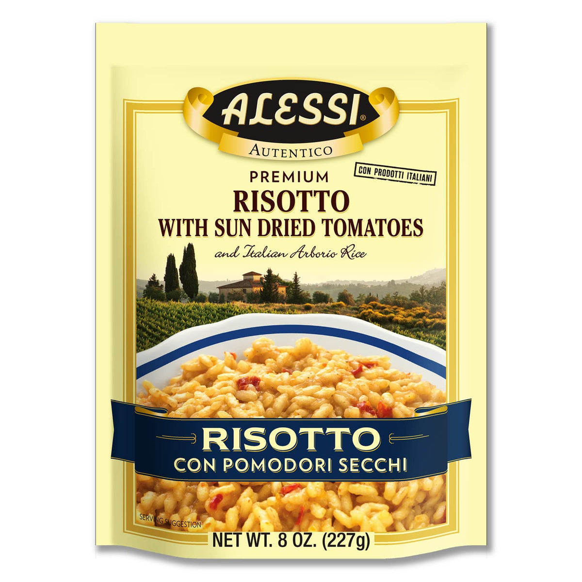 Alessi Autentico Premium Seasoned Risotto – Italian Arborio Rice with Sun-Dried Tomato, 8oz (Pack of 6)