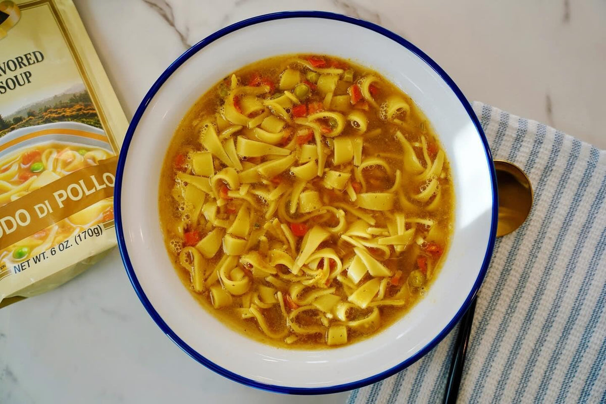 Alessi Autentico Premium Chicken Noodle Soup, 6oz Pack of 6 | Traditional Italian Flavor