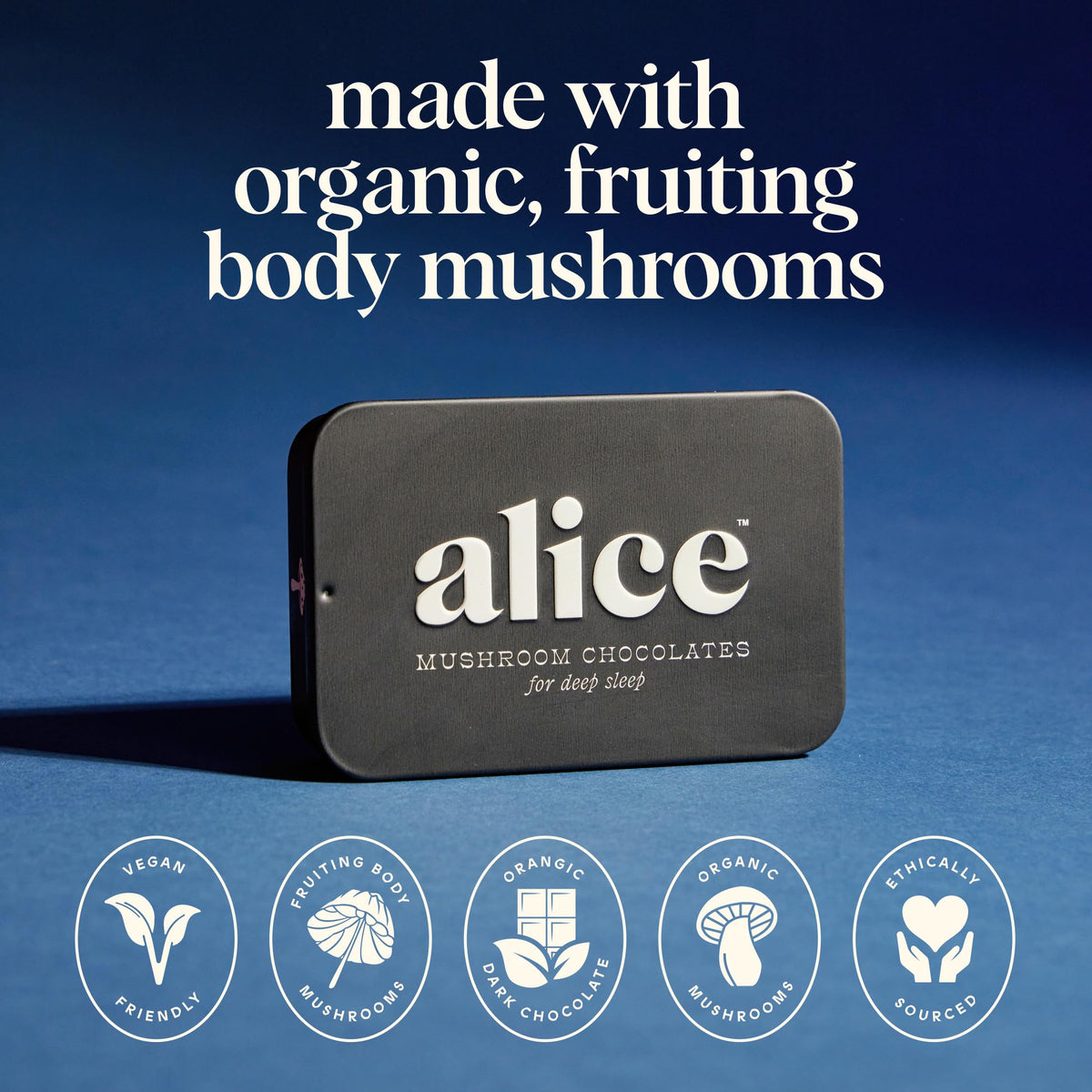 Alice Mushrooms Nightcap Chocolate | Reishi & L-Theanine Sleep Support