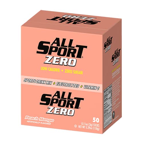 All Sport Powder Hydration Sticks – Zero Calorie Electrolyte Drink Mix, Peach Mango, 50 Ct
