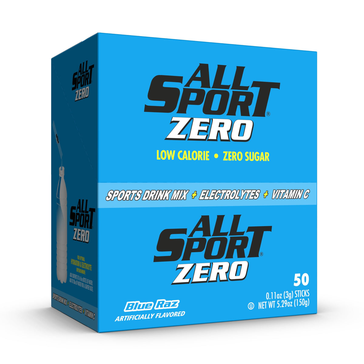 All Sport Powder Hydration Sticks – Zero Calorie Electrolyte Drink Mix, BLURAZ, 50 Ct