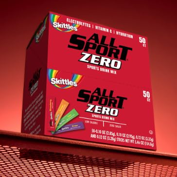 All Sport Powder Hydration Sticks – Zero Calorie Electrolyte Drink Mix, Sugar Free, Skittles 50 Ct Box