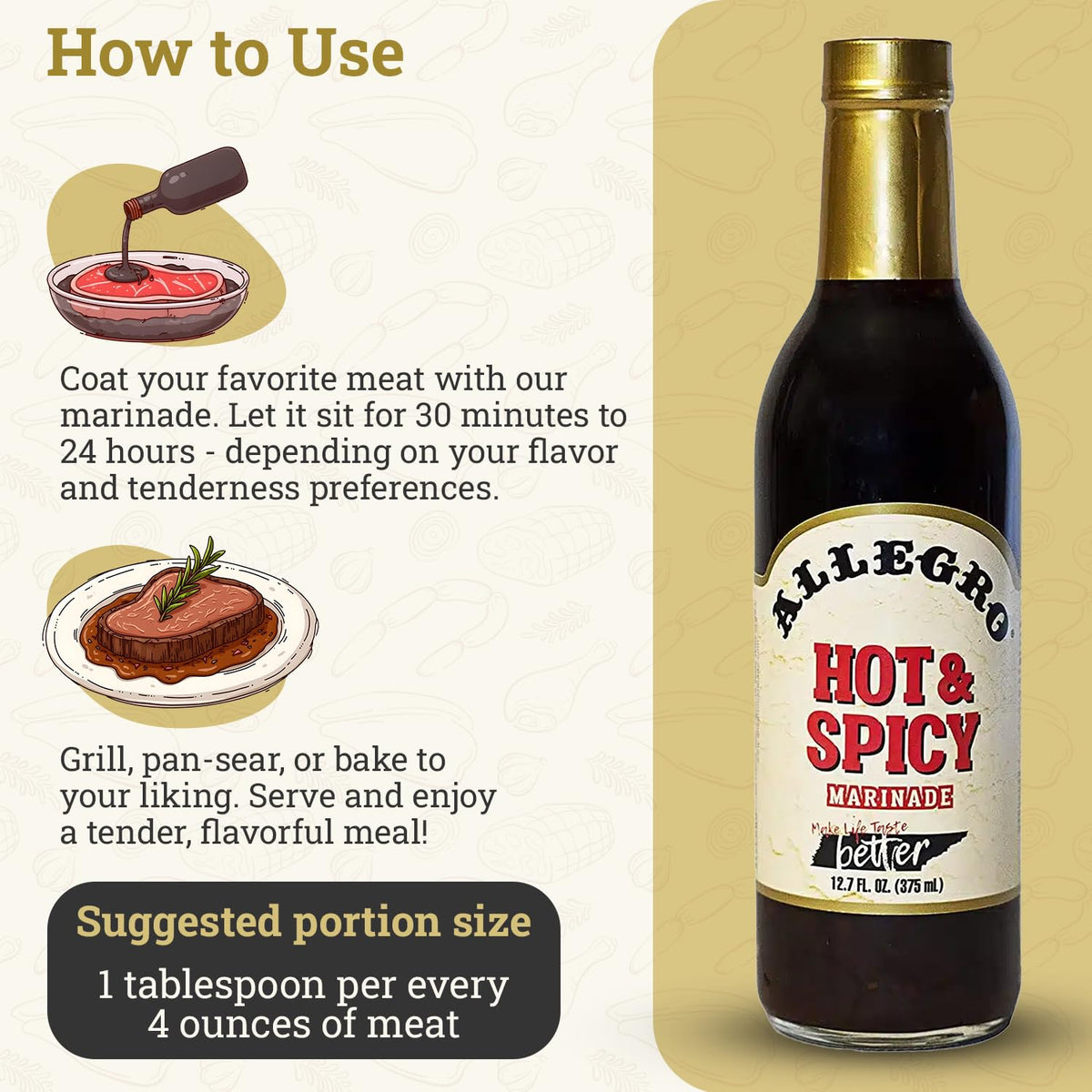 ALLEGRO Hot & Spicy Marinade – The Marinate Everything (4 x 12.7 oz)