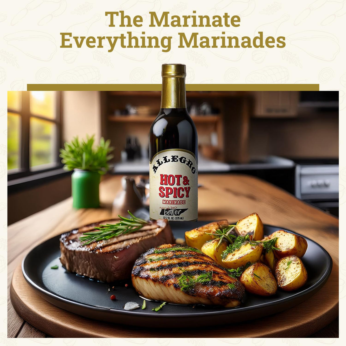 ALLEGRO Hot & Spicy Marinade – The Marinate Everything (4 x 12.7 oz)