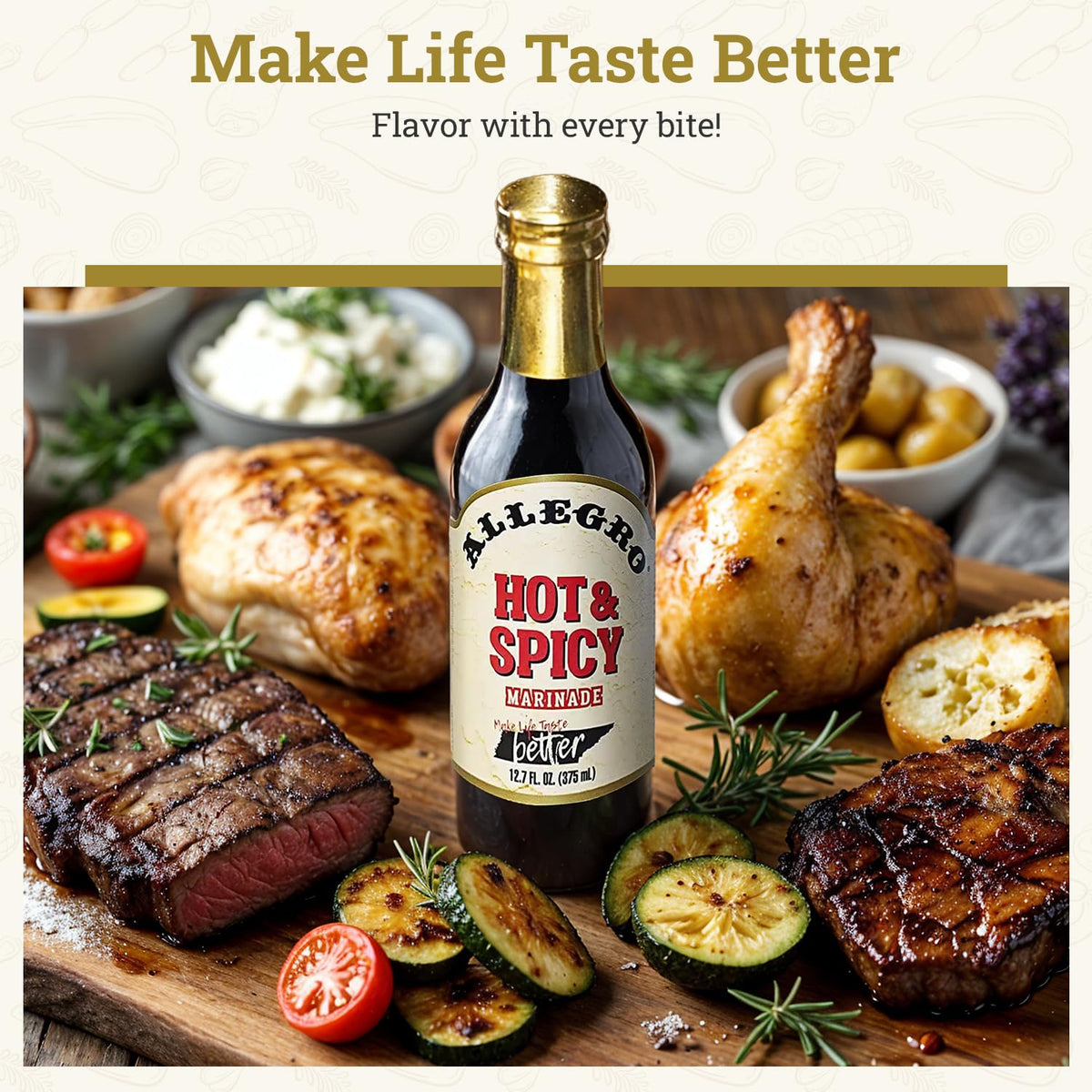 ALLEGRO Hot & Spicy Marinade – The Marinate Everything (4 x 12.7 oz)