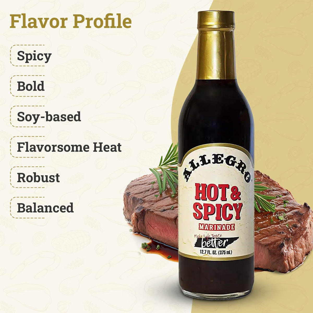 ALLEGRO Hot & Spicy Marinade – The Marinate Everything (4 x 12.7 oz)