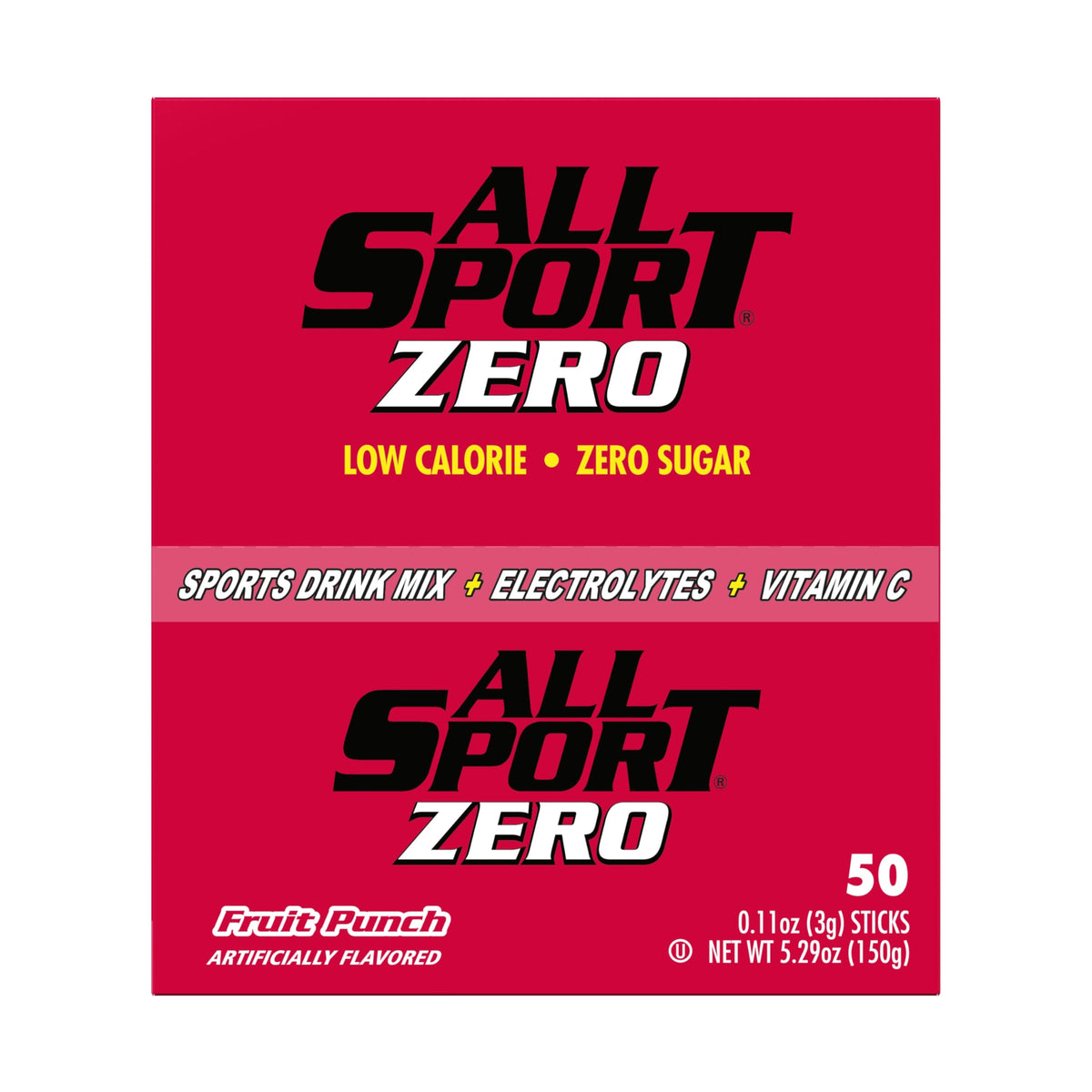 All Sport Powder Hydration Sticks – Zero Calorie Sugar-Free Electrolyte Drink, Fruit Punch, 50 Ct