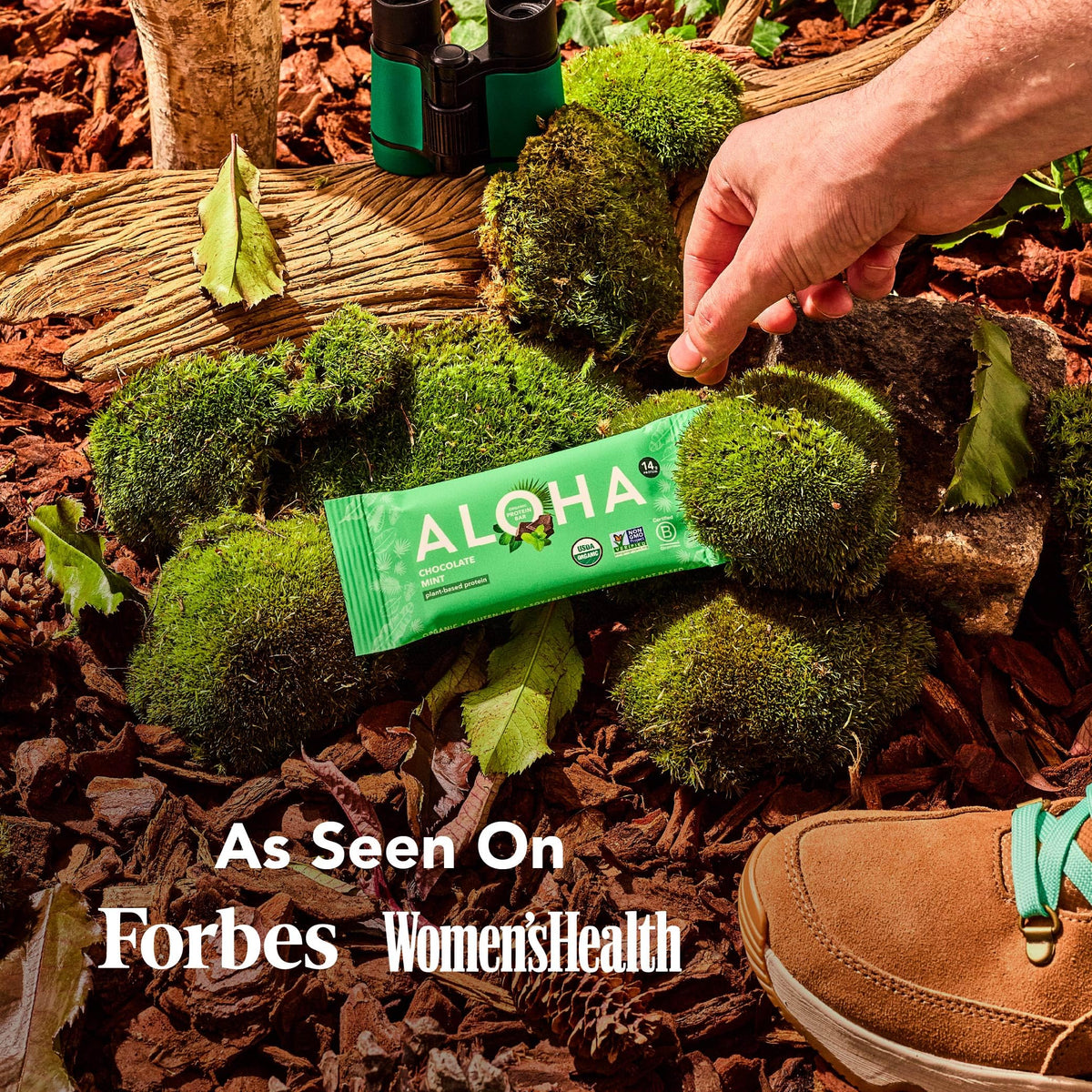 ALOHA Organic Plant-Based Protein Bars - Chocolate Mint, 1.98 oz (Pack of 12)