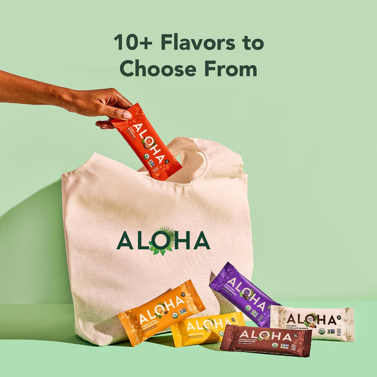 ALOHA Organic Plant-Based Protein Bars - Chocolate Mint, 1.98 oz (Pack of 12)