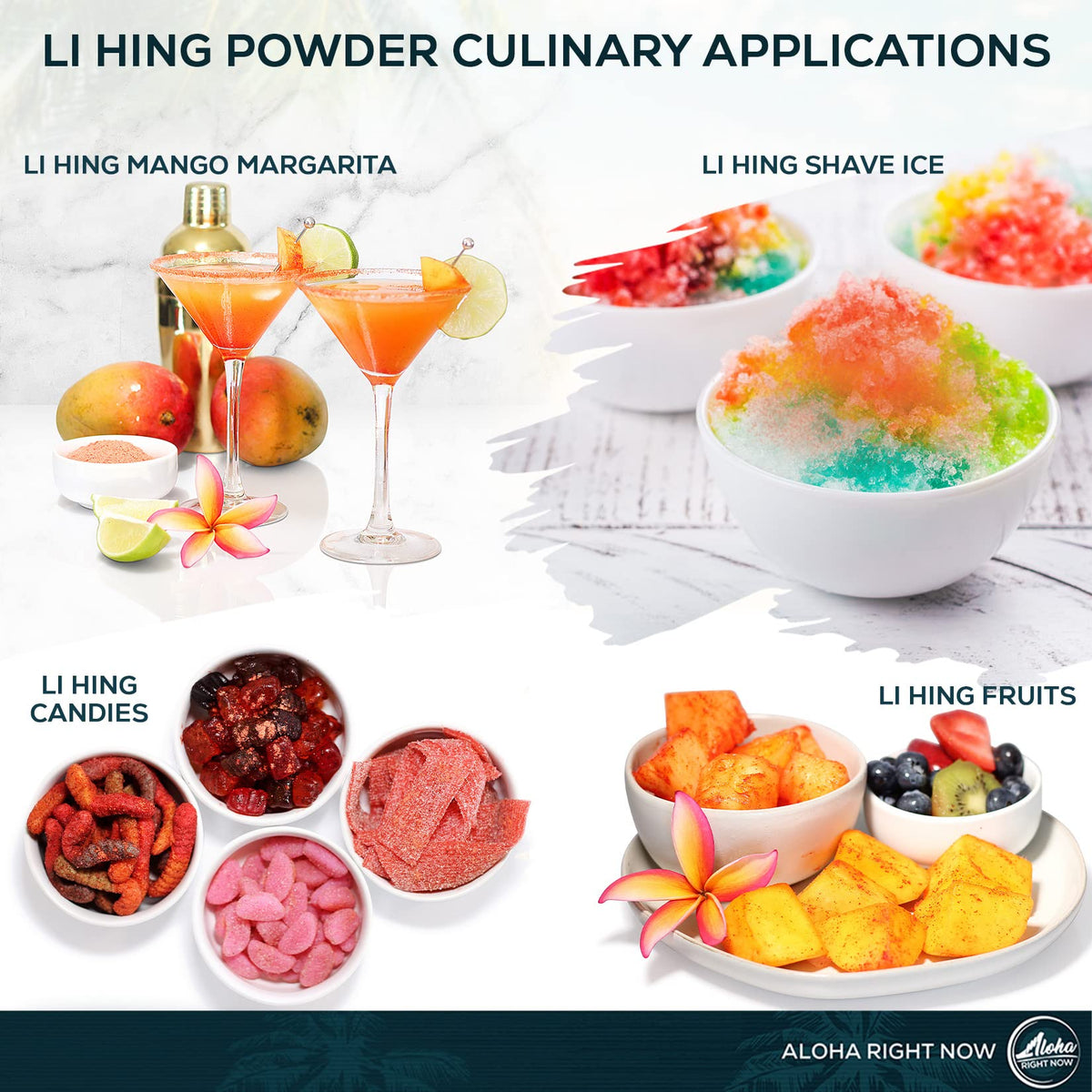 Aloha Right Now Li Hing Mui Powder 24 oz Shaker – Flavoring for Fruits, Candy & Cocktails